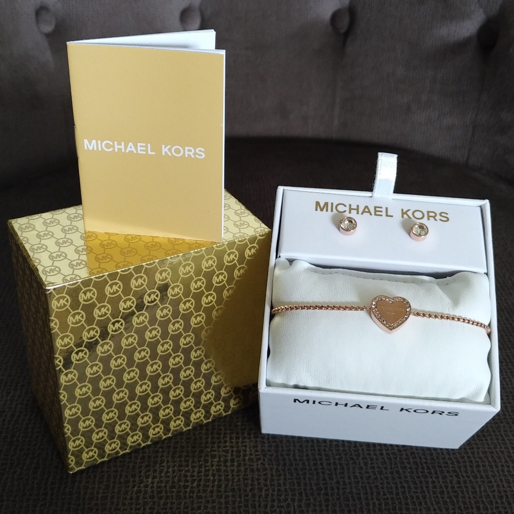 ✨️HP✨️ Michael Kors Rose🌹 Gold💛 Heritage Heart Set - NIB - Picture 10 of 15